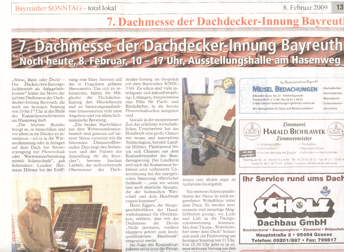 Dachdecker-Innung Bayreuth-Kulmbach